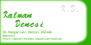 kalman dencsi business card